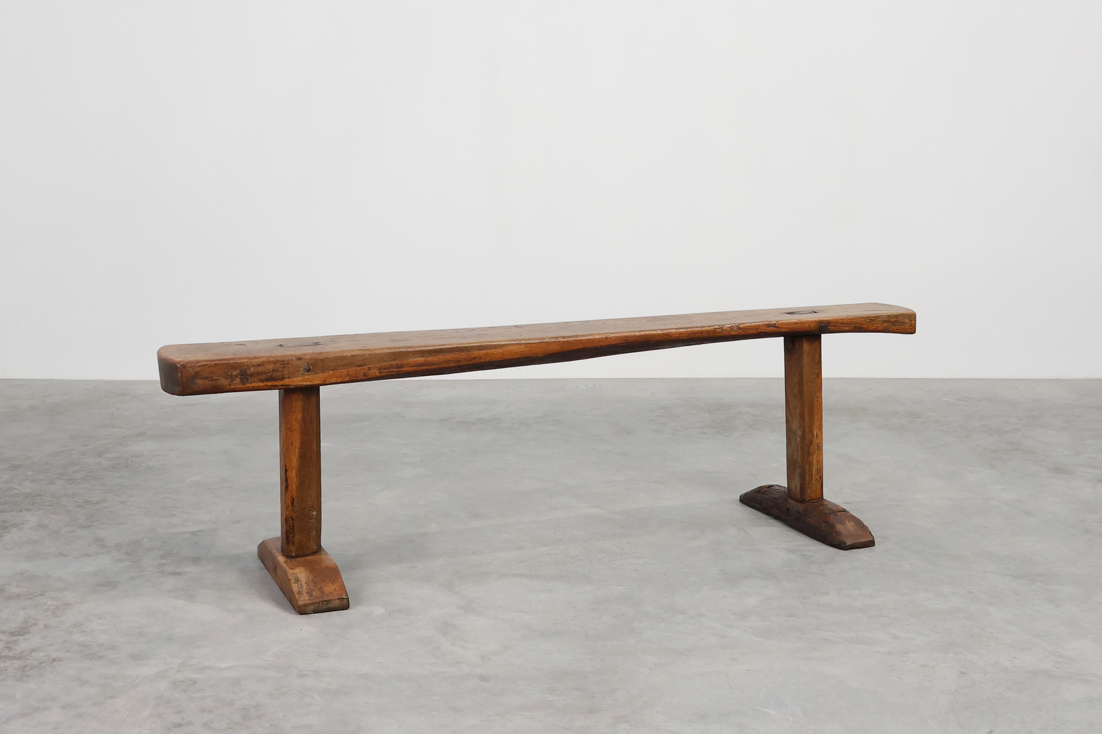 Pair of rustic Oak Benches, France, 1850thumbnail